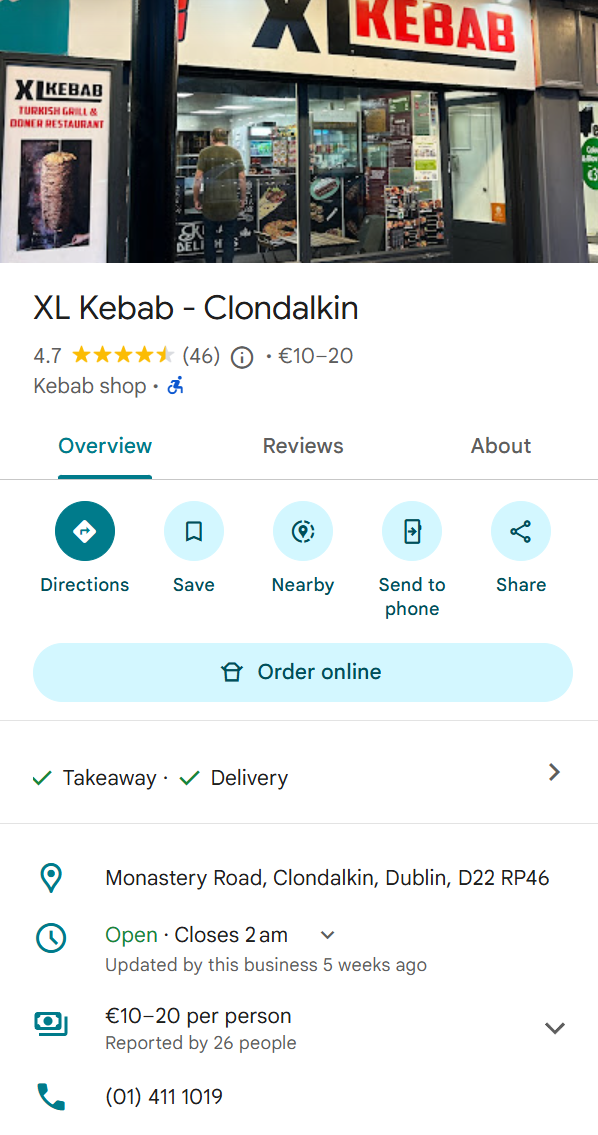XL Kebab Clondalkin